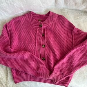 Free people Lila hot pink cardigan